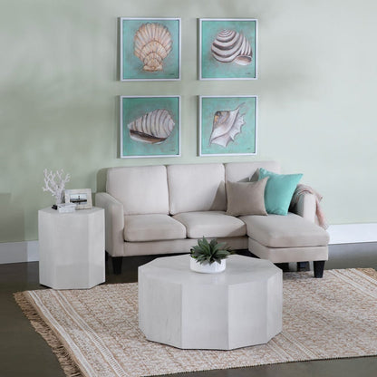 Crestview Collection - Caspian White Solid Wood Free Form Coffee Table / Cocktail Table - CVFNR4517 view 3