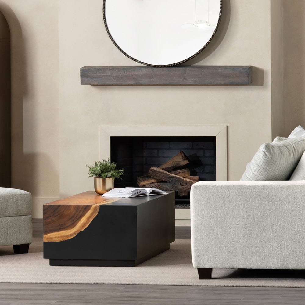 Crestview Collection - Cavallo Black Solid Wood Rectangle Coffee Table / Cocktail Table - CVFDR1337 view 4