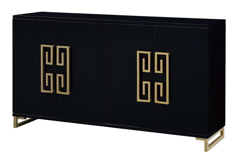 Crestview Collection - Corinthian Black and Gold Key 4 Door Sideboard - CVFZR4606 veiw 1
