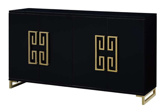 Crestview Collection - Corinthian Black and Gold Key 4 Door Sideboard - CVFZR4606 veiw 1