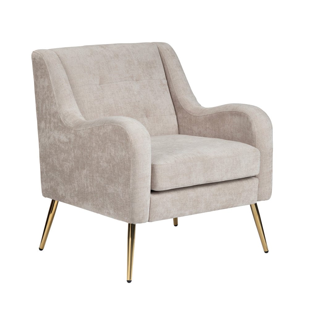 Crestview Collection - Cream Upholstered Accent Arm Chair with Gold Iron Frame - CVFZR6167 view 1