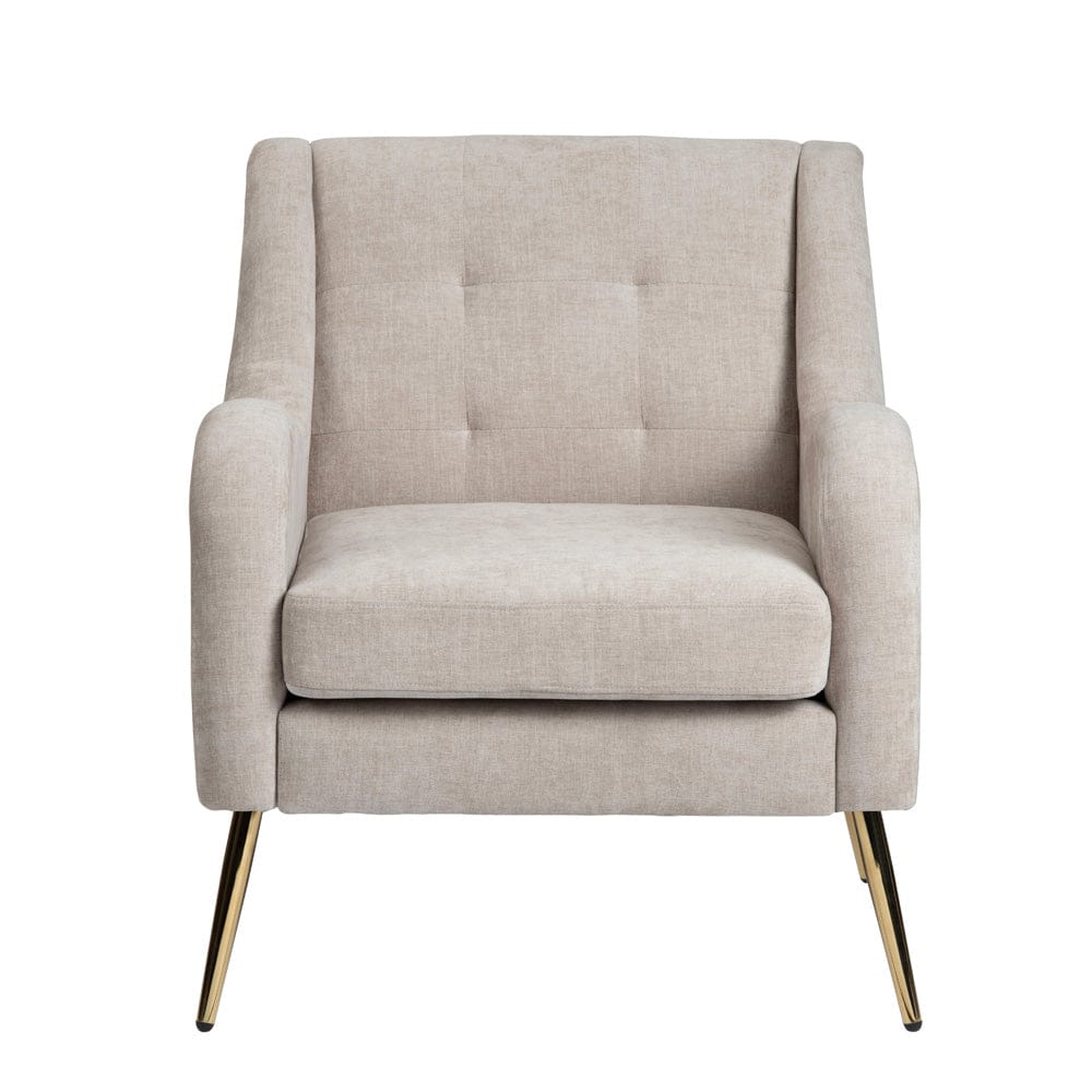 Crestview Collection - Cream Upholstered Accent Arm Chair with Gold Iron Frame - CVFZR6167 view 2