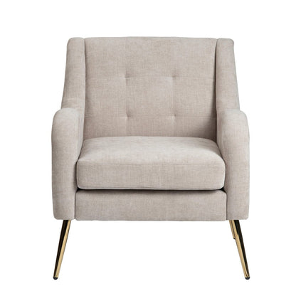Crestview Collection - Cream Upholstered Accent Arm Chair with Gold Iron Frame - CVFZR6167 view 2