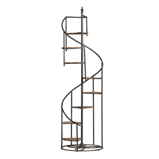 Crestview Collection - Darby Spiral Staircase Metal and Wood Display Piece - CVFZR1721 veiw 1