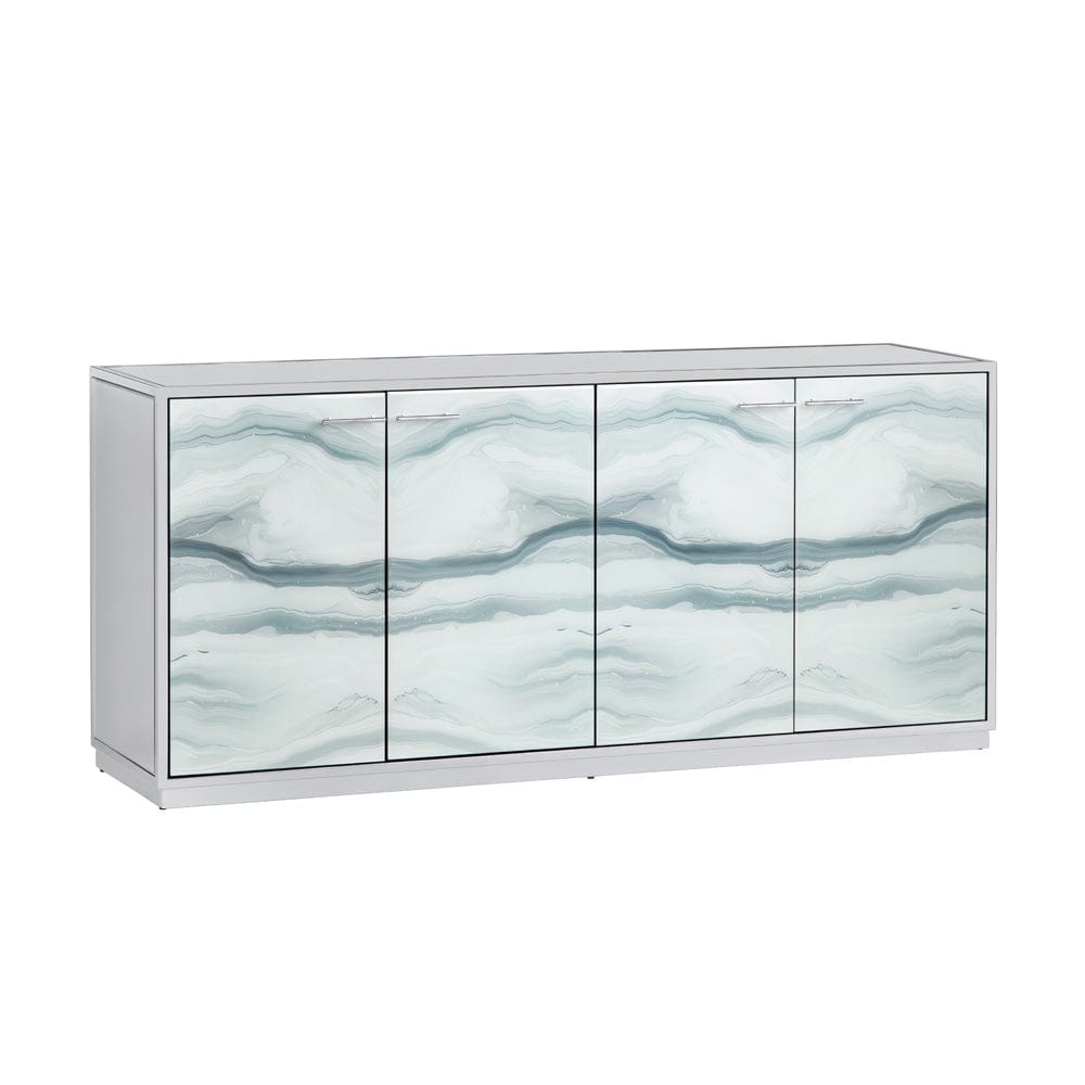 Crestview Collection - Denali 72 in. White Mirror 4 Door Media Credenza / Sideboard - CVFZR6170 view 1
