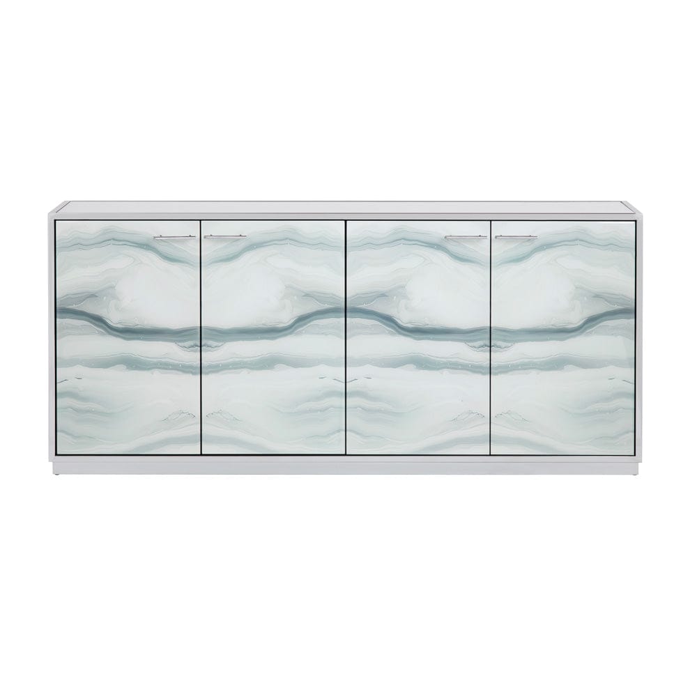 Crestview Collection - Denali 72 in. White Mirror 4 Door Media Credenza / Sideboard - CVFZR6170 view 2