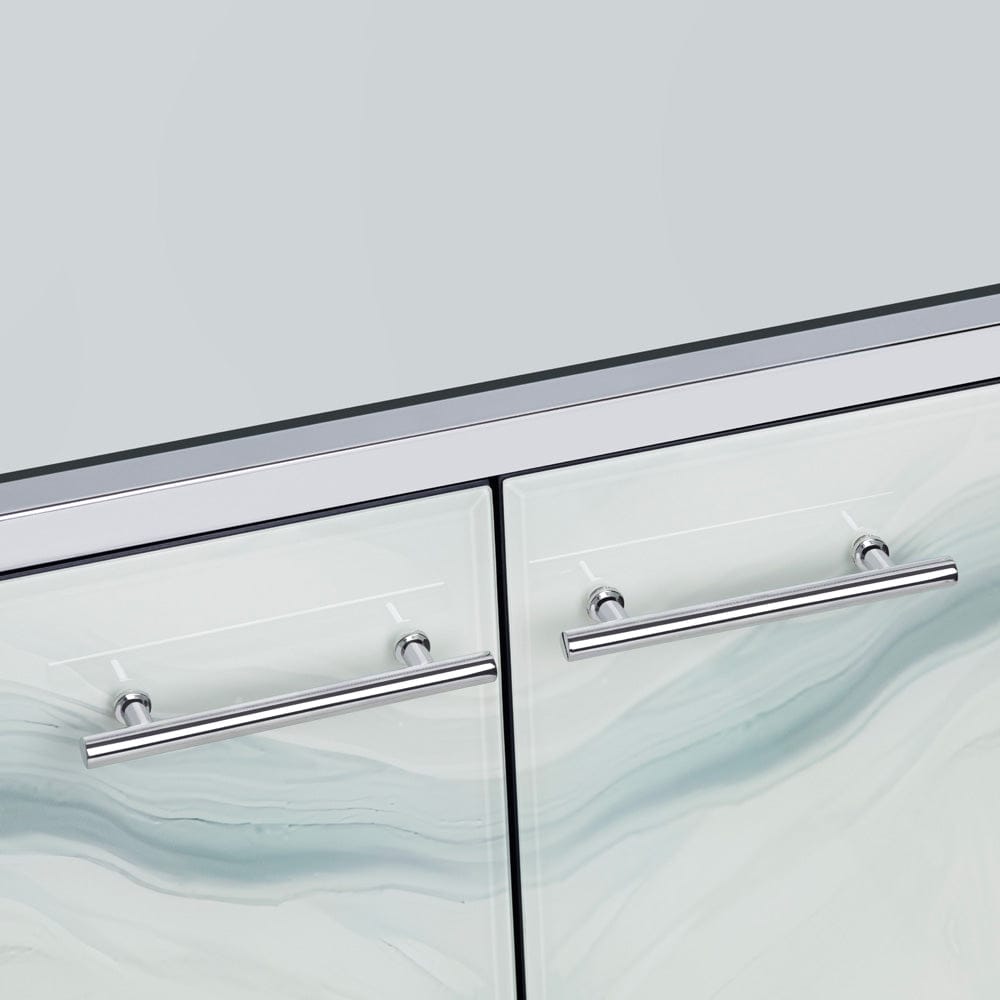 Crestview Collection - Denali 72 in. White Mirror 4 Door Media Credenza / Sideboard - CVFZR6170 view 4