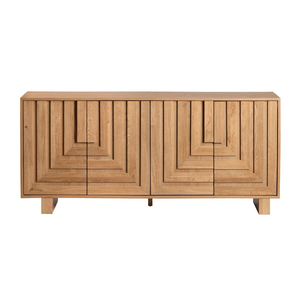 Crestview Collection - Dylan Brown 74 in. Brown Solid Wood 4 Door Media Credenza / Sideboard - CVFVR8414 view 2