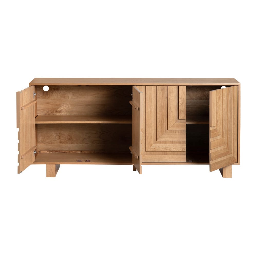 Crestview Collection - Dylan Brown 74 in. Brown Solid Wood 4 Door Media Credenza / Sideboard - CVFVR8414 view 3