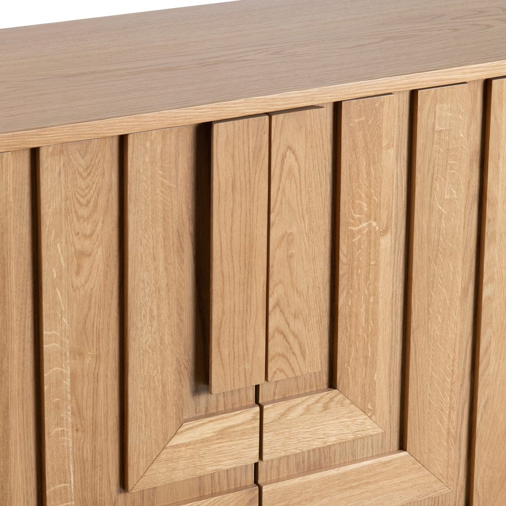 Crestview Collection - Dylan Brown 74 in. Brown Solid Wood 4 Door Media Credenza / Sideboard - CVFVR8414 view 4