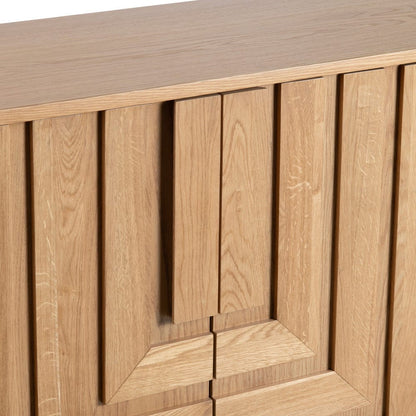 Crestview Collection - Dylan Brown 74 in. Brown Solid Wood 4 Door Media Credenza / Sideboard - CVFVR8414 view 4