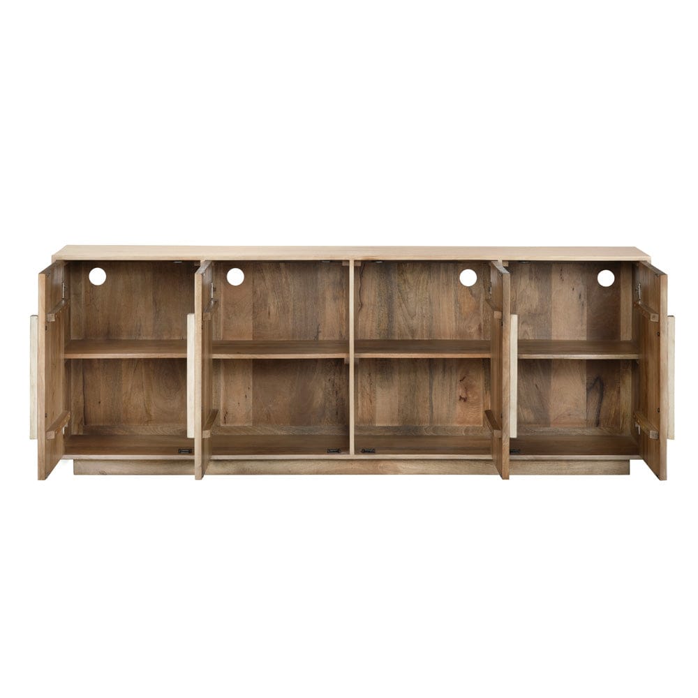 Crestview Collection - Easton 86 in. Brown Solid Wood 4 Door Media Credenza / Sideboard - CVFNR4825 view 3