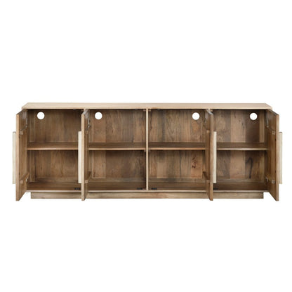 Crestview Collection - Easton 86 in. Brown Solid Wood 4 Door Media Credenza / Sideboard - CVFNR4825 view 3