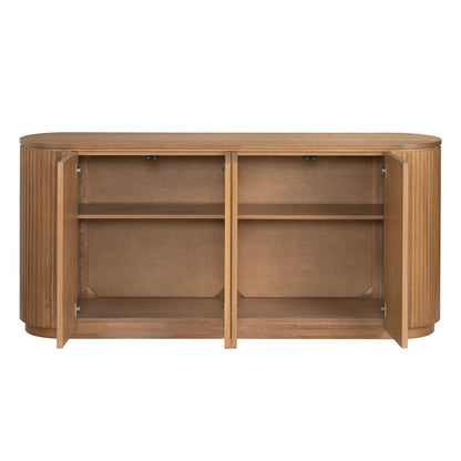 Crestview Collection - Emery 72 in. Brown Solid Wood 4 Door Sideboard Buffet Table - CVFDR1240 view 3
