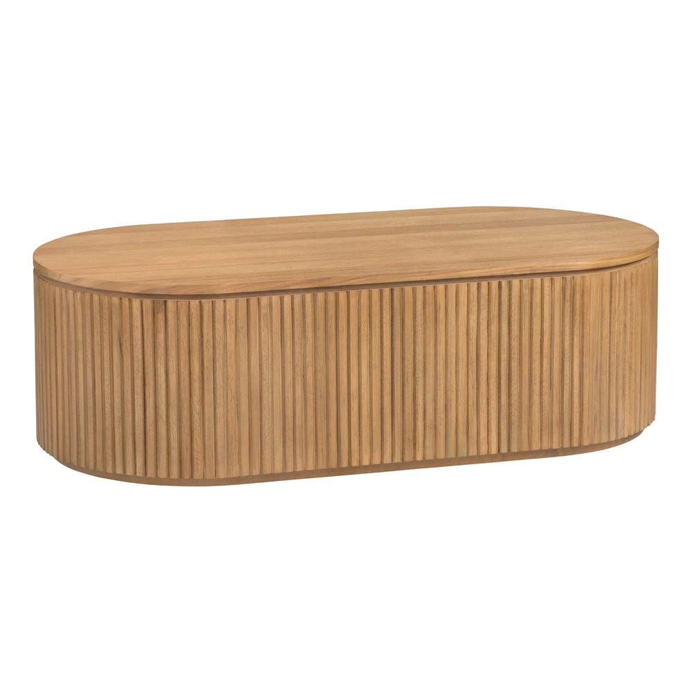 Crestview Collection - Emery Brown Solid Wood Oval Coffee Table / Cocktail Table - CVFDR1235 view 1