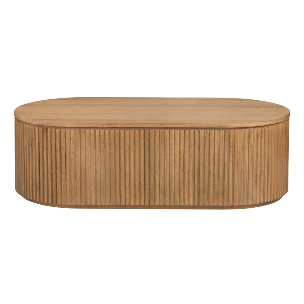 Crestview Collection - Emery Brown Solid Wood Oval Coffee Table / Cocktail Table - CVFDR1235 view 2