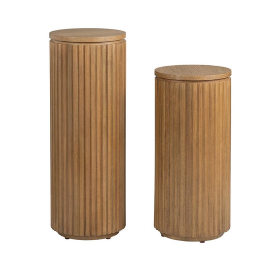 Crestview Collection - Emery Round Brown Solid Wood Accent End Table - CVFDR1241 view 2