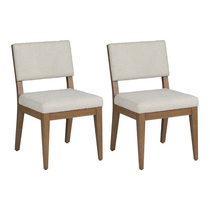 Crestview Collection - Emery Set of 2 Cream Upholstered Solid Wood Dining Chair - CVFDR1239 view 1