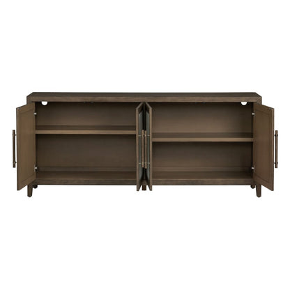 Crestview Collection - Finn 78 in. Brown Solid Wood 4 Door Media Credenza / Sideboard - CVFDR1204 view 3
