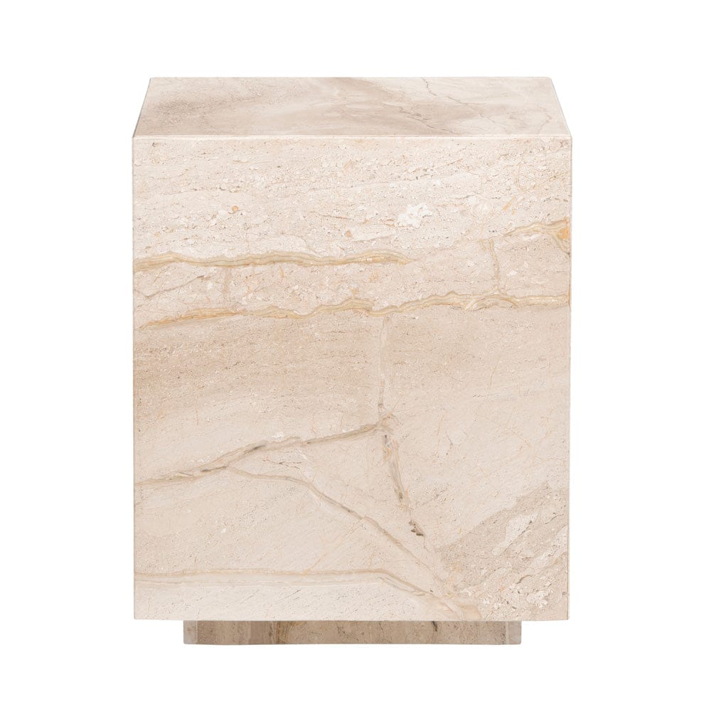 Crestview Collection - Florence Square Beige Marble Accent End Table - CVFNR4639 view 2