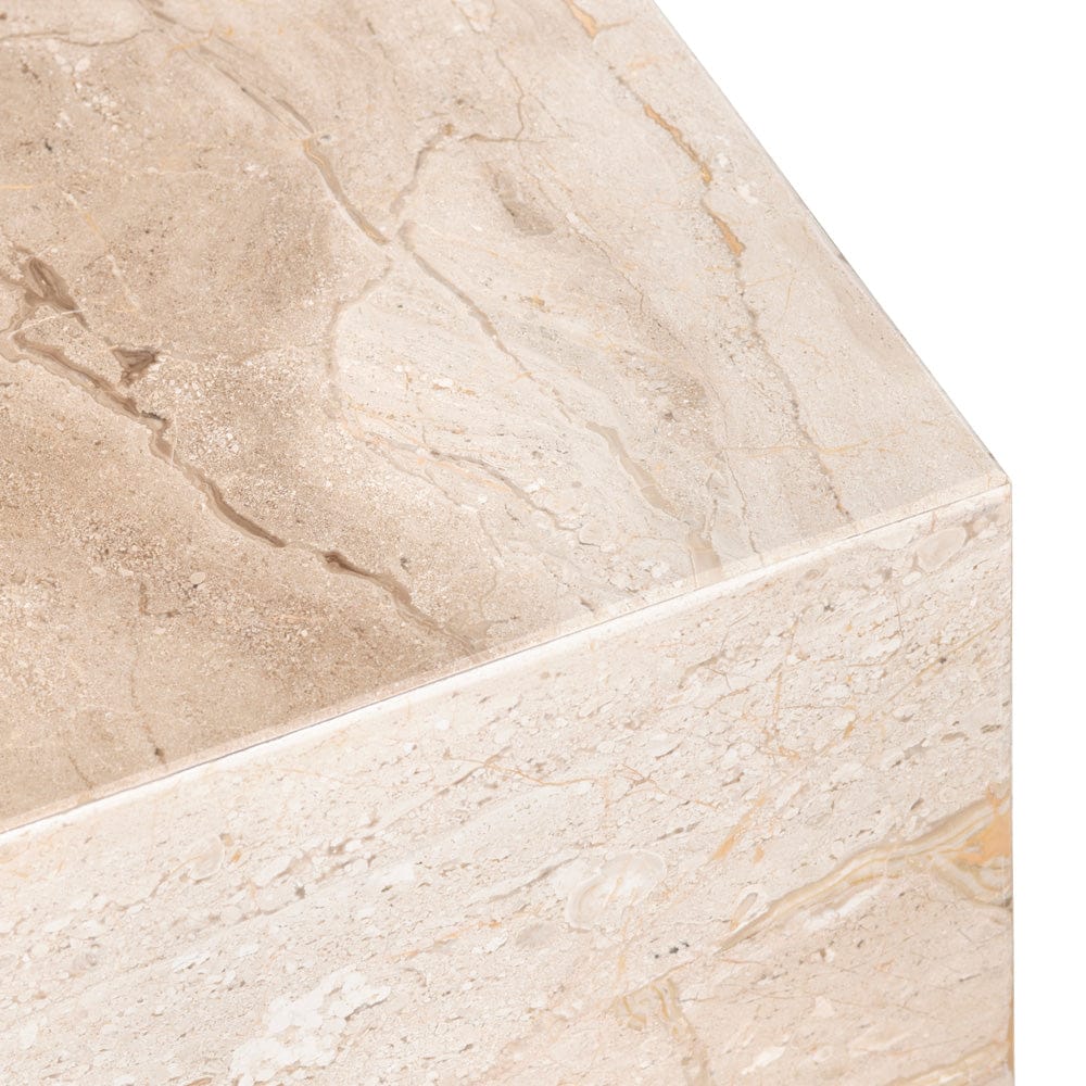 Crestview Collection - Florence Square Beige Marble Accent End Table - CVFNR4639 view 3