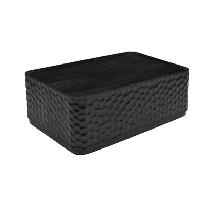 Crestview Collection - Gibson Black Black Solid Wood Rectangle Coffee Table / Cocktail Table - CVFNR5235 view 1