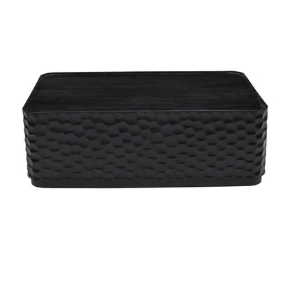 Crestview Collection - Gibson Black Black Solid Wood Rectangle Coffee Table / Cocktail Table - CVFNR5235 view 2