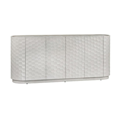 Crestview Collection - Gibson White 76 in. White Solid Wood 4 Door Media Credenza / Sideboard - CVFNR5220 view 1
