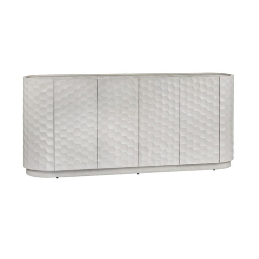 Crestview Collection - Gibson White 76 in. White Solid Wood 4 Door Media Credenza / Sideboard - CVFNR5220 view 1