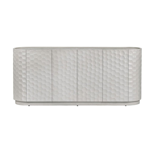 Crestview Collection - Gibson White 76 in. White Solid Wood 4 Door Media Credenza / Sideboard - CVFNR5220 view 2