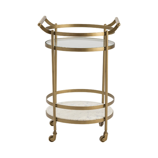 Crestview Collection - Gold Metal 1 Shelf Bar Cart Server with Casters - CVFNR5032 view 1