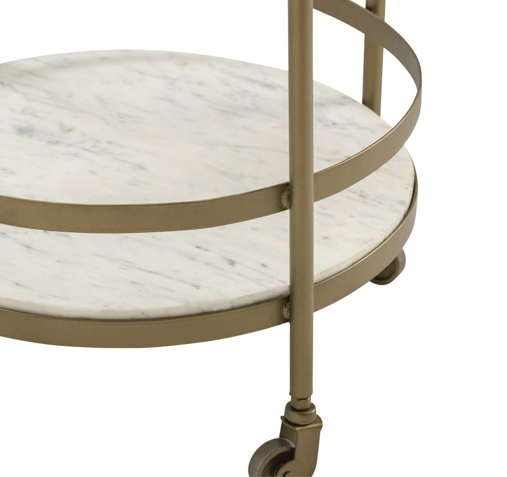 Crestview Collection - Gold Metal 1 Shelf Bar Cart Server with Casters - CVFNR5032 view 4