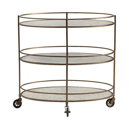 Crestview Collection - Gold Metal 2 Shelf Bar Cart Server with Casters - CVFNR5114 view 2