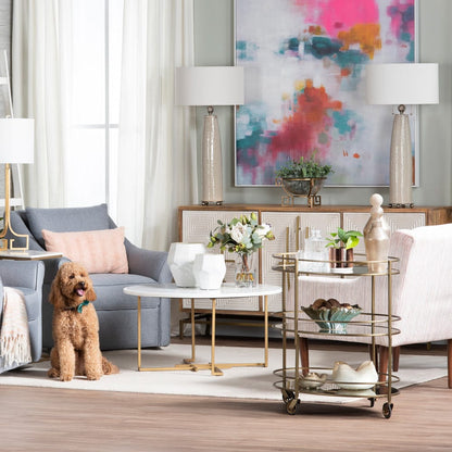 Crestview Collection - Gold Metal 2 Shelf Bar Cart Server with Casters - CVFNR5114 view 8