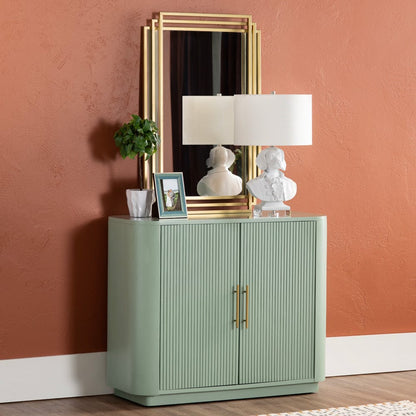 Crestview Collection - Green Solid Wood 2 Door Accent Cabinet - CVFDR1173 view 6
