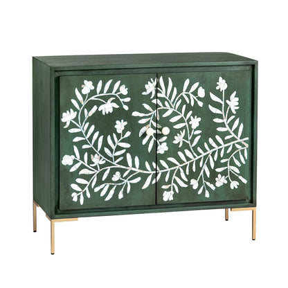 Crestview Collection - Green Solid Wood 2 Door Accent Cabinet - CVFNR5229 view 1