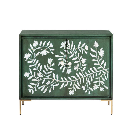 Crestview Collection - Green Solid Wood 2 Door Accent Cabinet - CVFNR5229 view 2