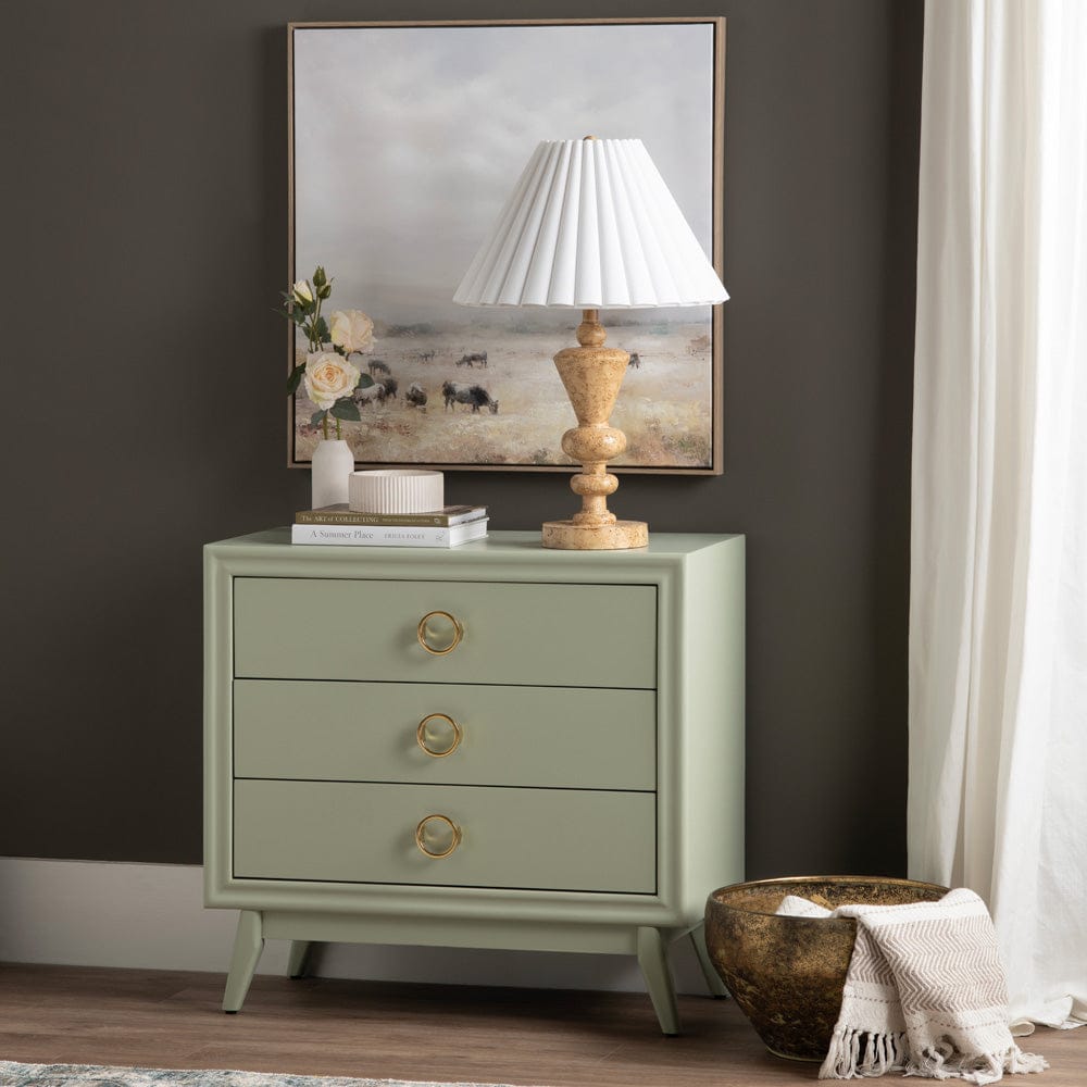 Crestview Collection - Green Solid Wood 3 Drawer Accent Chest - CVFVR8438 view 6