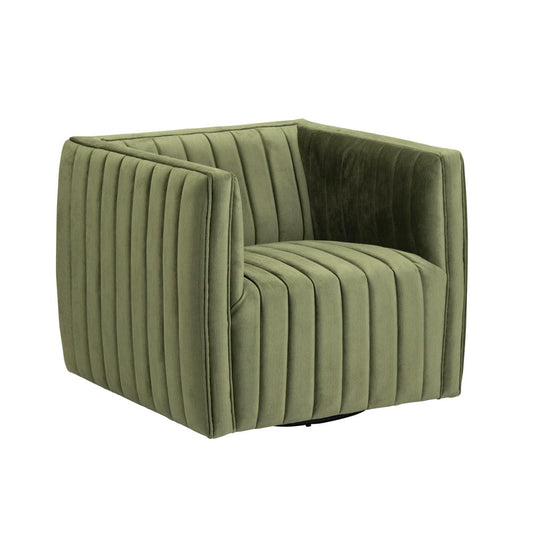 Crestview Collection - Green Upholstered Accent Arm Chair with Black Iron Frame - CVFZR6158 view 1