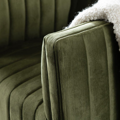 Crestview Collection - Green Upholstered Accent Arm Chair with Black Iron Frame - CVFZR6158 view 5
