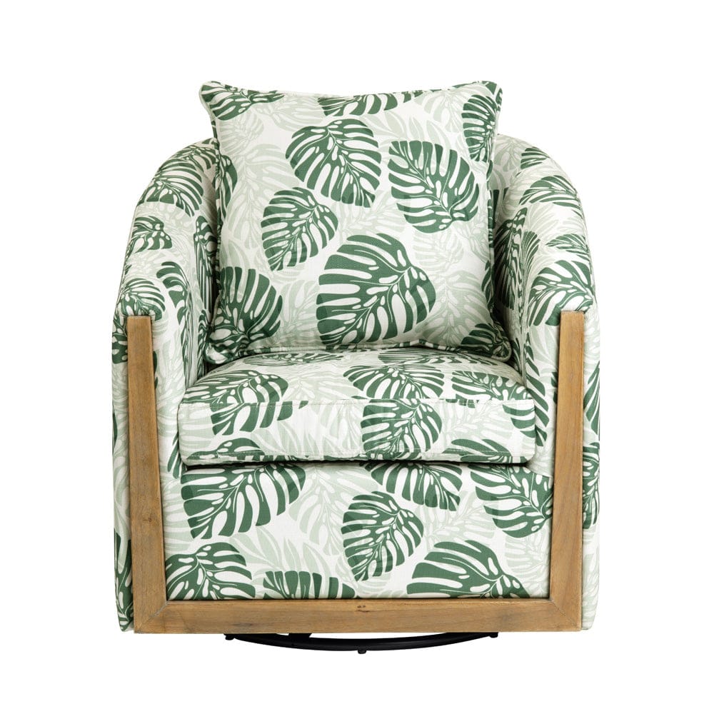 Crestview Collection - Green Upholstered Accent Arm Chair with Brown Iron Frame - CVFZR6147 view 2