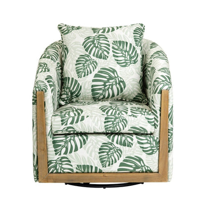 Crestview Collection - Green Upholstered Accent Arm Chair with Brown Iron Frame - CVFZR6147 view 2
