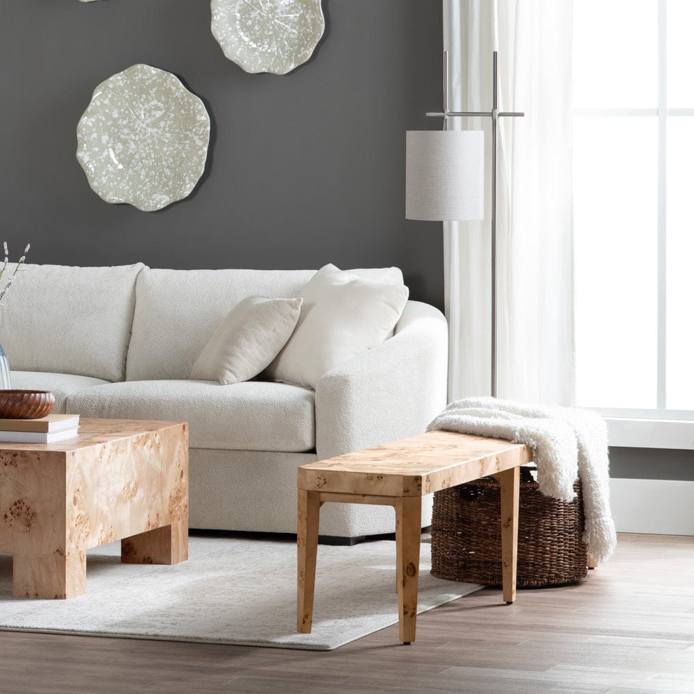 Crestview Collection - Greysen 75 in. Brown Accent Bench with Brown Wooden Frame - CVFDR1325 view 4