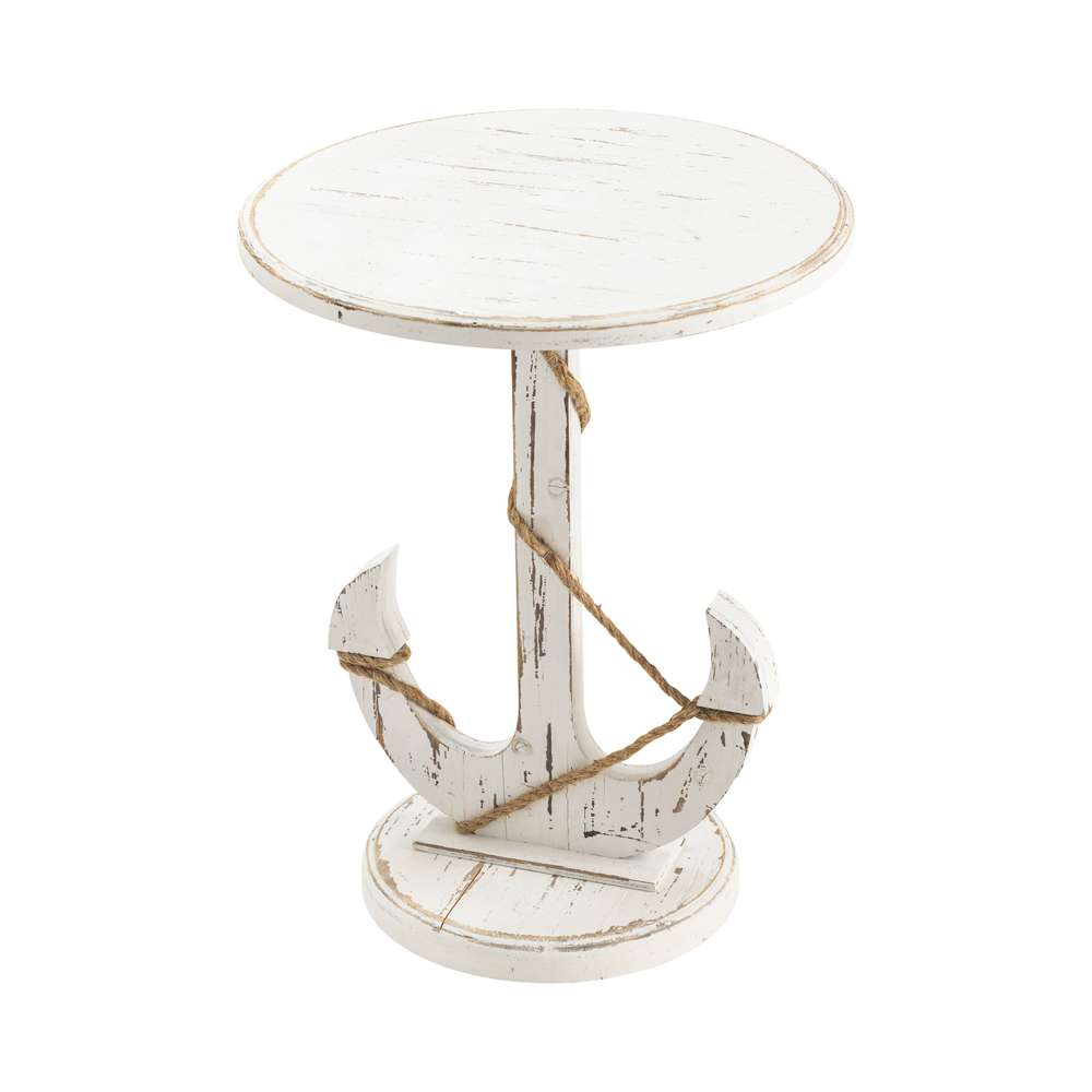 Crestview Collection - Harbor Distressed White Anchor Table - CVFZR1527 veiw 1