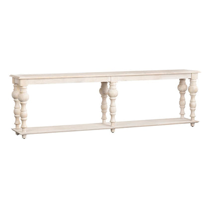 Crestview Collection - Harvest 114 in. White Solid Wood Accent Console Sofa Table - CVFNR4535 view 1