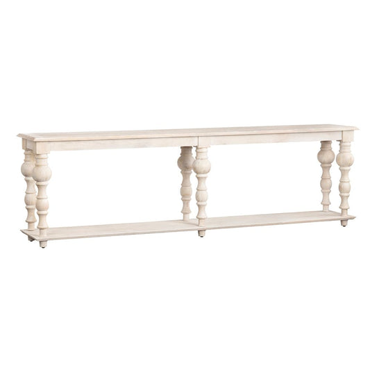 Crestview Collection - Harvest 114 in. White Solid Wood Accent Console Sofa Table - CVFNR4535 view 1