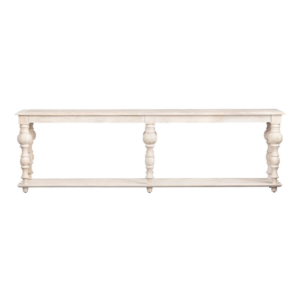Crestview Collection - Harvest 114 in. White Solid Wood Accent Console Sofa Table - CVFNR4535 view 2
