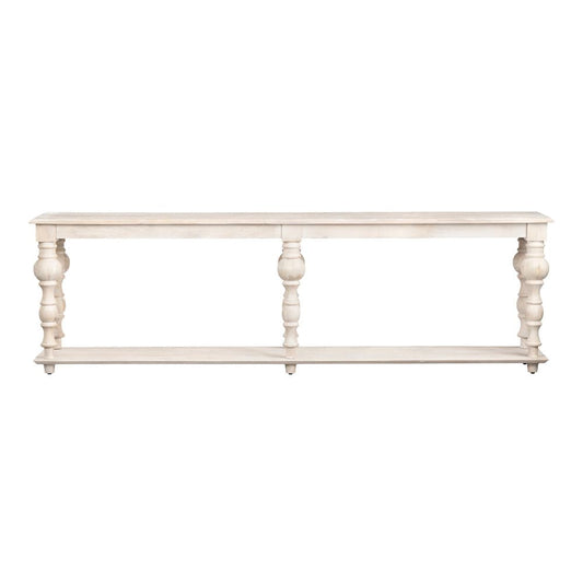 Crestview Collection - Harvest 114 in. White Solid Wood Accent Console Sofa Table - CVFNR4535 view 2