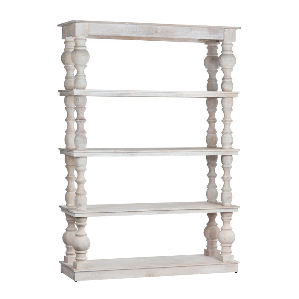 Crestview Collection - Harvest 86 in. White Solid Wood 4 Shelf Etagere - CVFNR4537 view 1