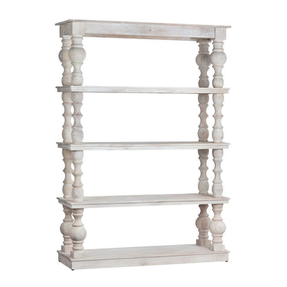 Crestview Collection - Harvest 86 in. White Solid Wood 4 Shelf Etagere - CVFNR4537 view 1